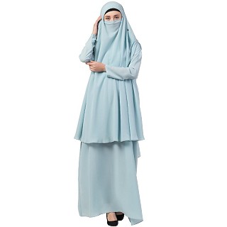 Abaya-Khimar combo- Sky Blue